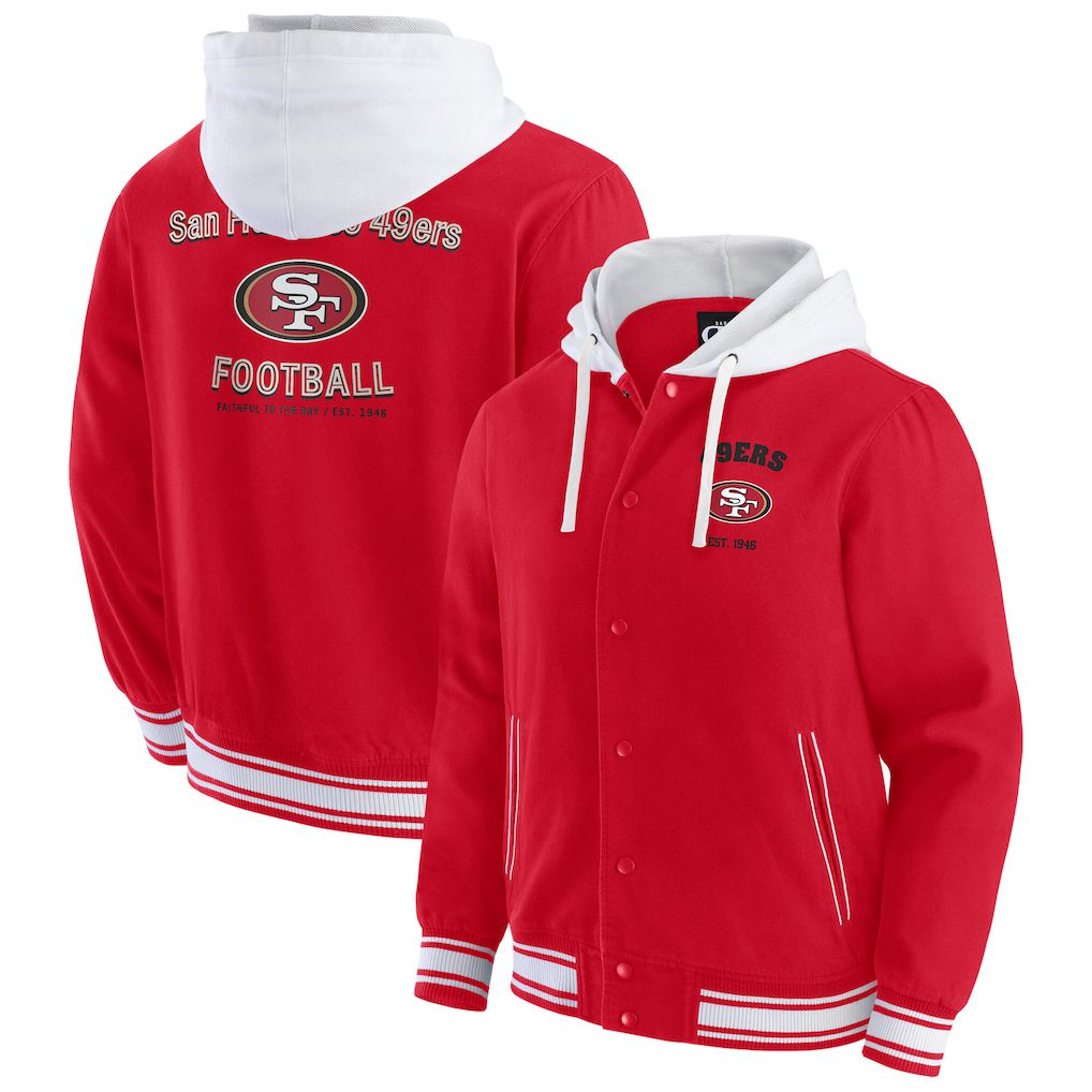 Men 2026 NFL San Francisco 49ers  jacket hoodie Red 011